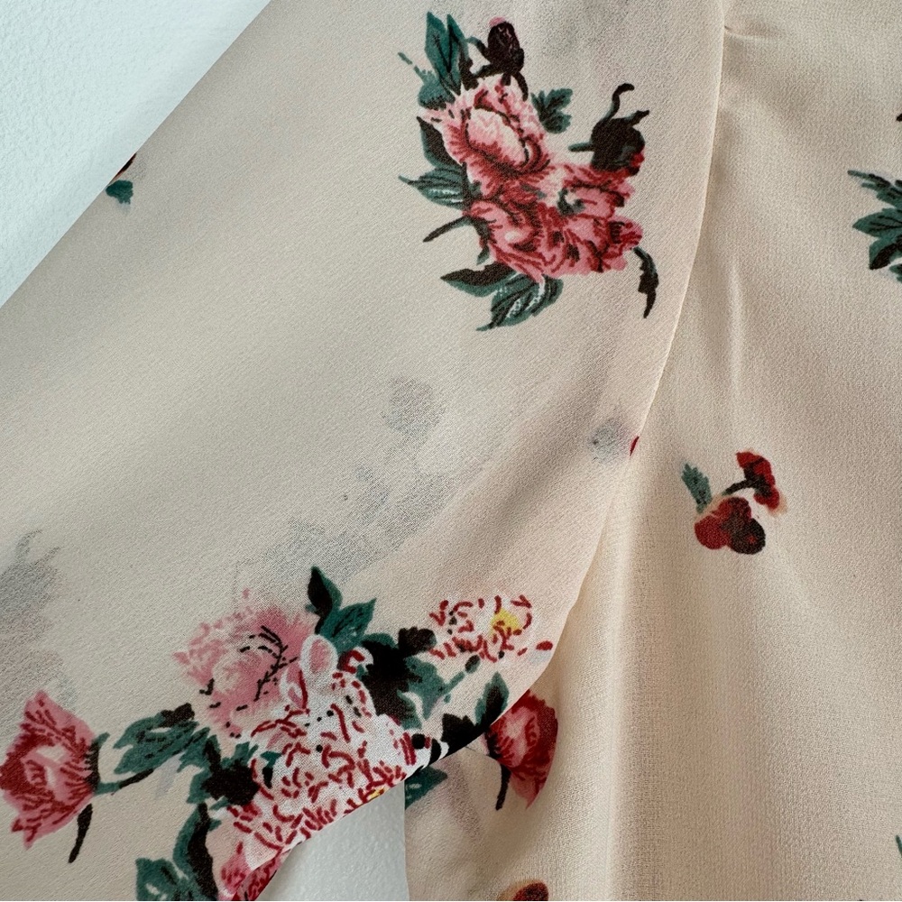Midnight Sky Peach Floral Long Sleeve Blouse Women's Size Large - Picture 13 of 13